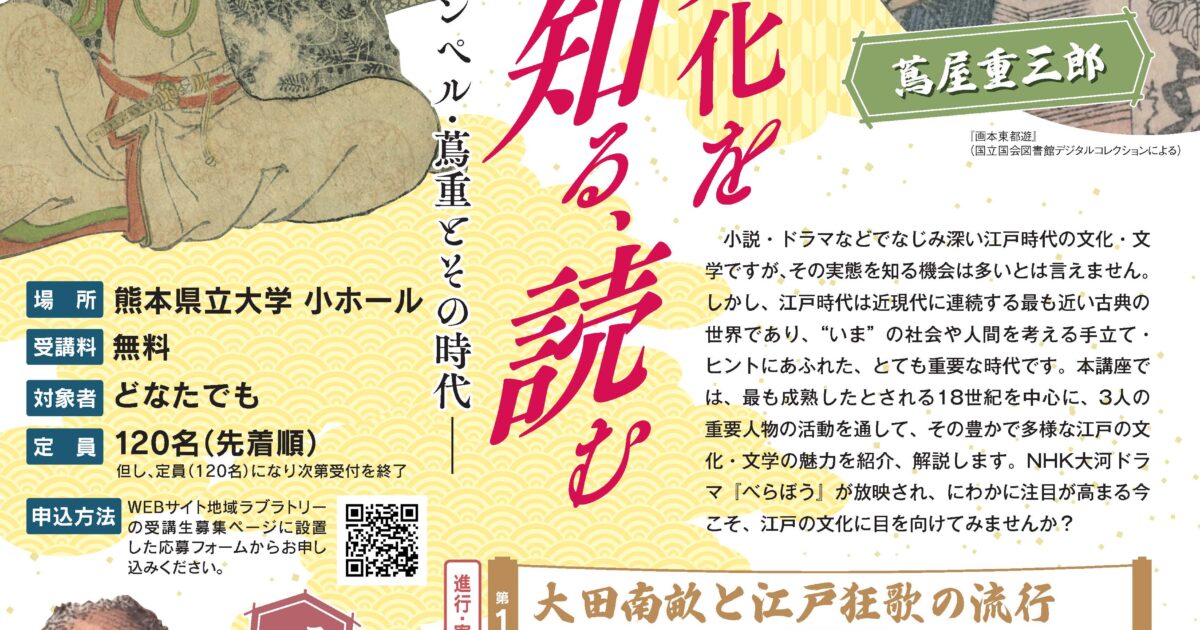 特別講座「江戸の文化を見る、知る、読む――南畝・ケンペル・蔦重とその